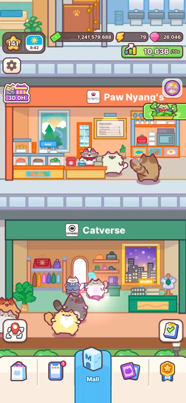 Cat Mall: Idle Shopping Tycoon Hack screenshot 2 - iOS game interface
