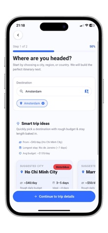 Trip AI Planner Itinerary iPhone screenshot