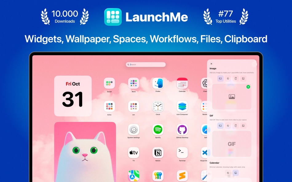 #1. LaunchMe - App Launchpad (macOS) โดย: Mariia Bebris