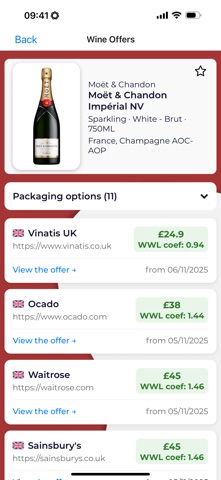 My wine screenshot