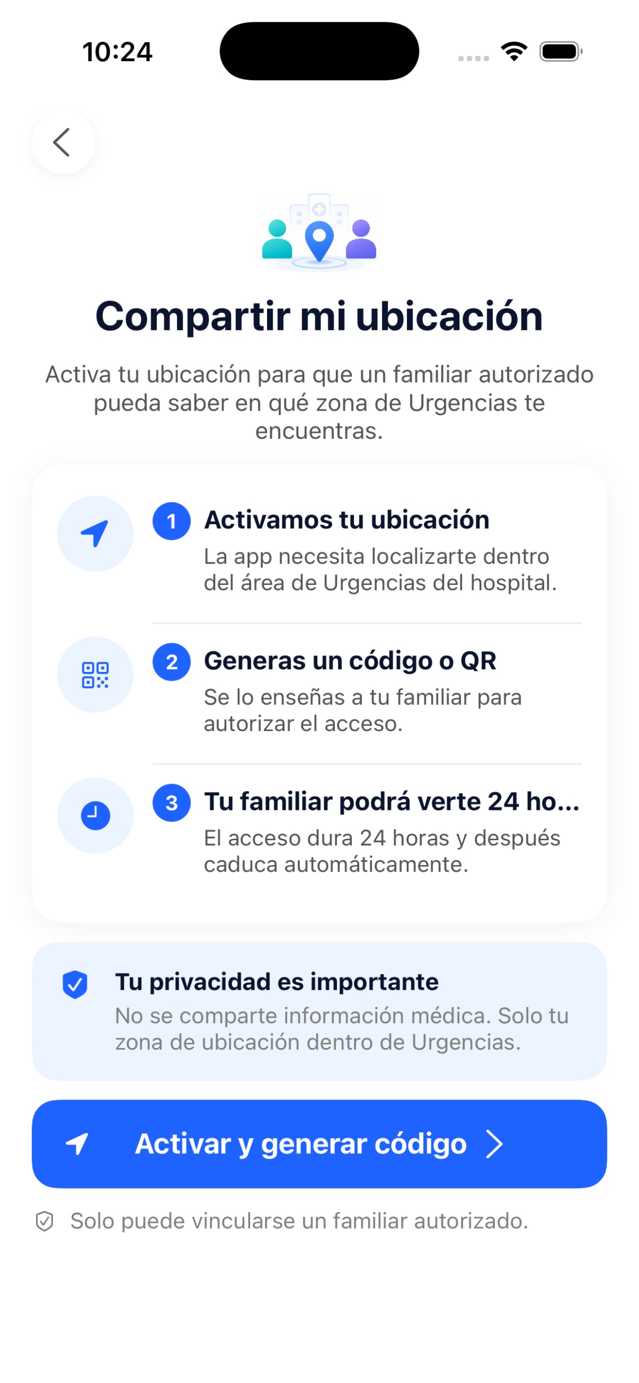 Screenshot 4 of UbicaPaciente · Urgencias