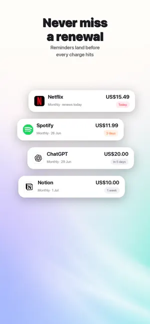 Tabi: Subscription Tracker screenshot 4