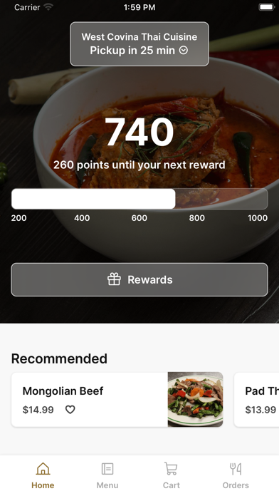 West Covina Thai Cuisine app screenshot