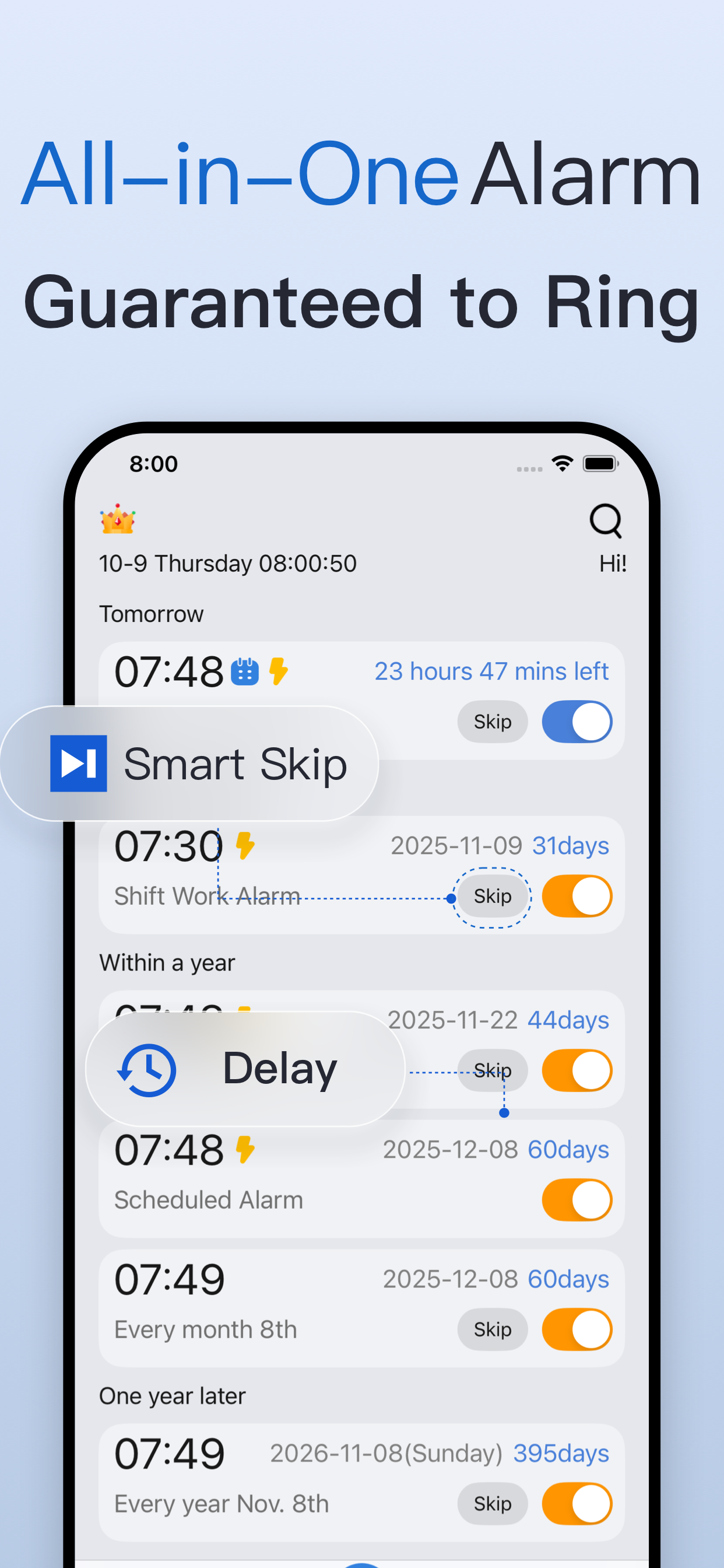 OK Alarm: Holiday & Shift Work