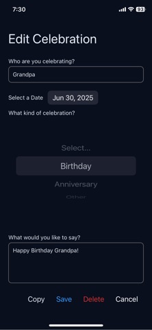 Celebration Reminder Screenshot 3 of 3