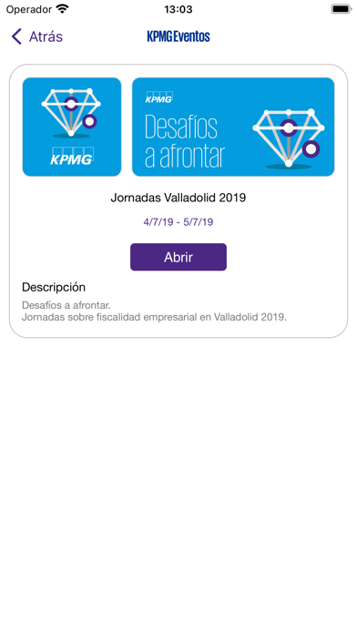 KPMG ES Eventos Screenshot