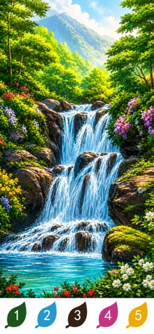 Nature Color By Number Games iPhone screenshot