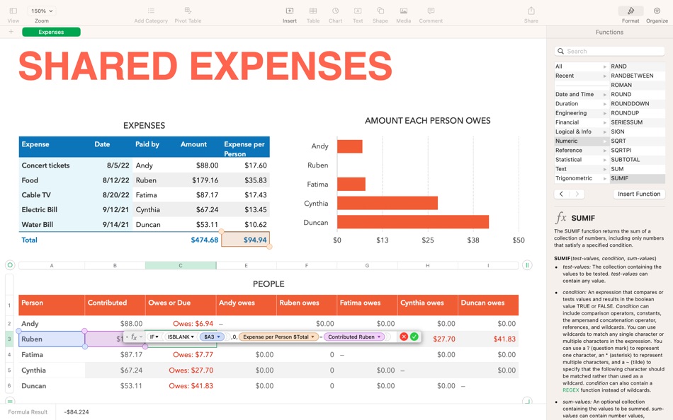 #5. Numbers 14.5 (macOS) Με: Apple
