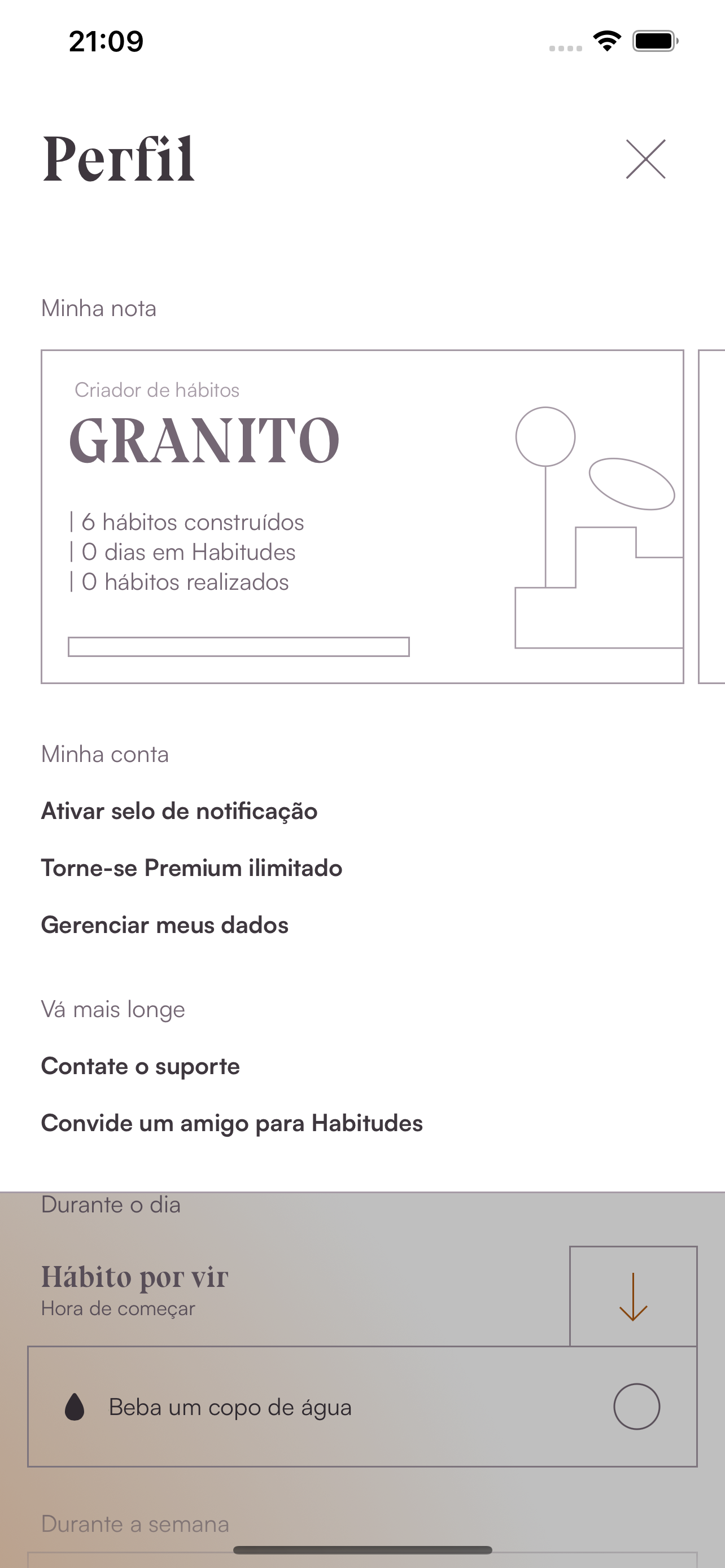 Habitudes, rastreador diário
