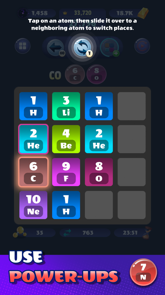 #7. Atomic Tiles: Merge Puzzle (iOS) By: Guillermo Sanchez de Molina Hernandez