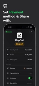 Subscription Tracker, manager screenshot