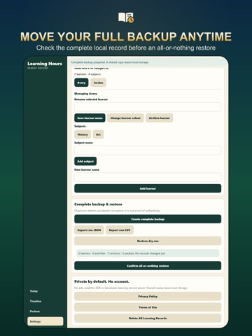 Homeschool Hours & Attendance iPad screenshot