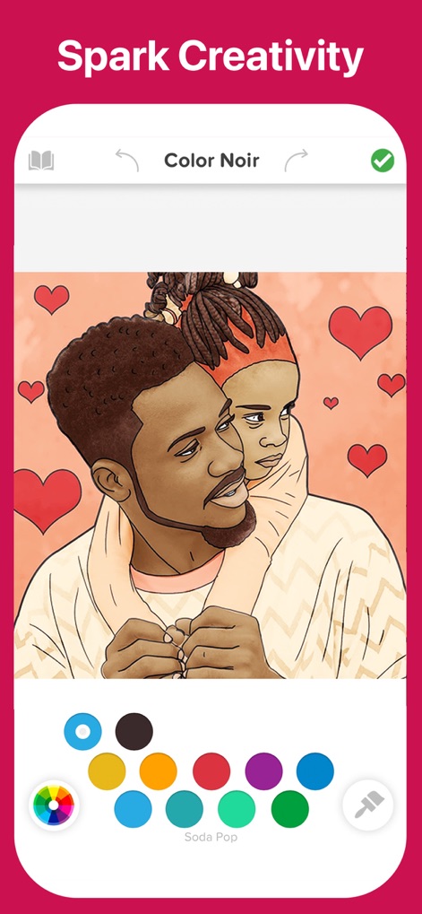 Color Noir・Black Coloring Book - color-noir-black-father-daughter-illustration