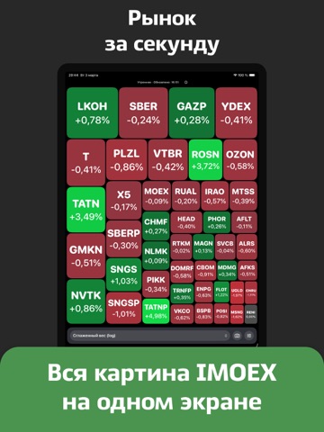 Тепловая карта Мосбиржи iPad screenshot