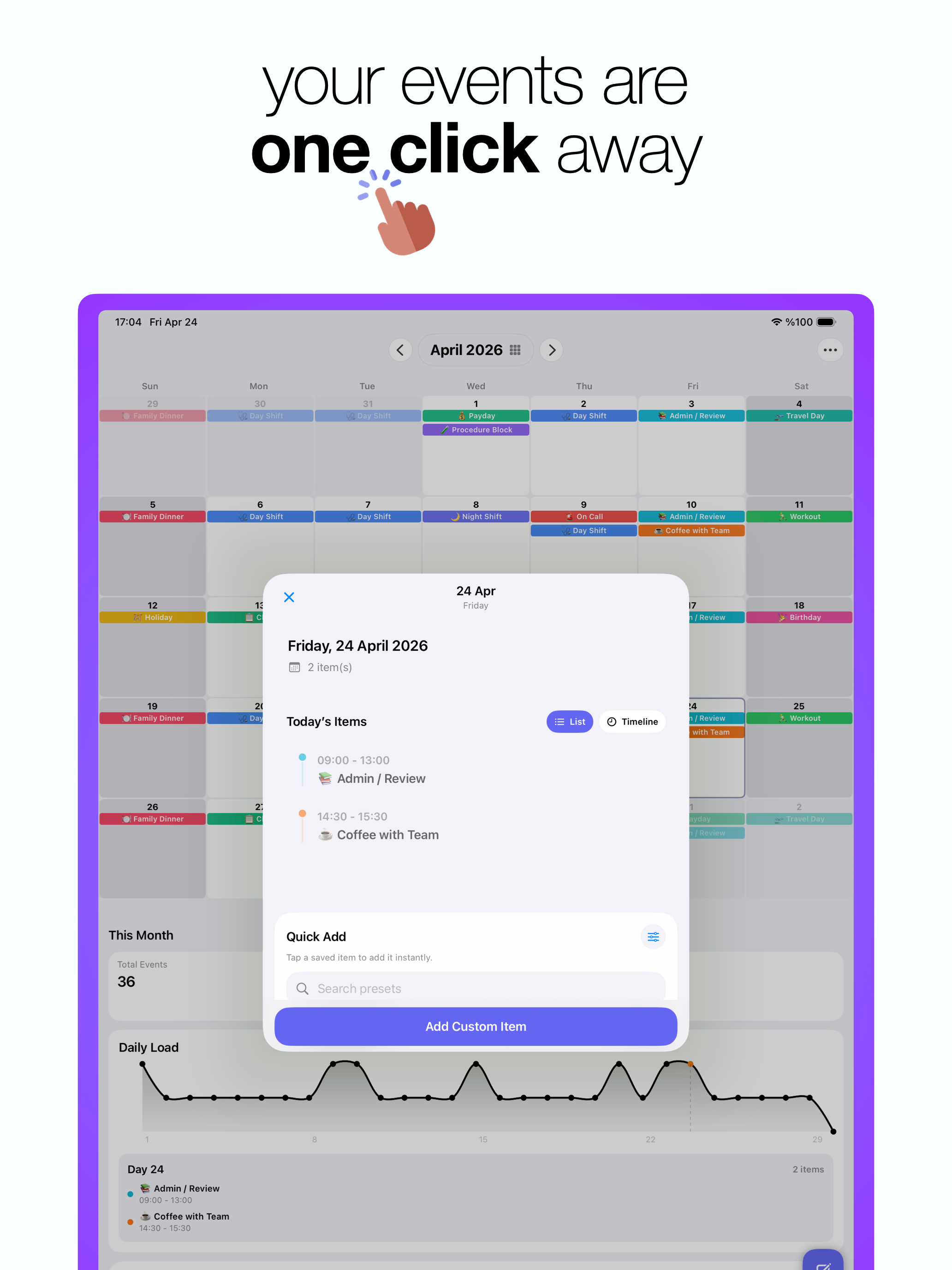 Shift Calendar: Cadence