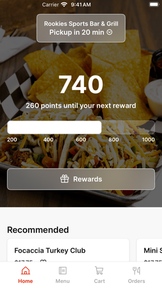 Rookies Sports Bar To Go app screenshot