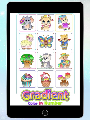 Gradient Color By Number Book iPad screenshot