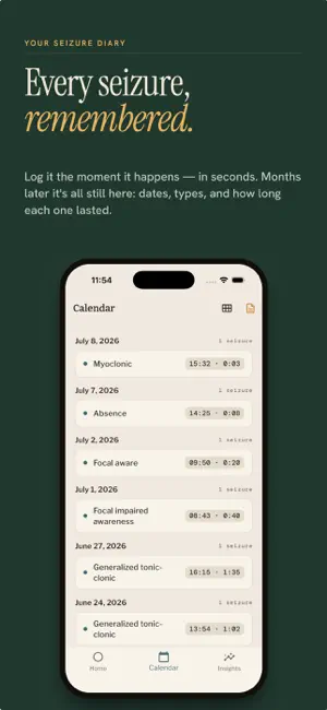 Seizure Diary & Meds - Selova screenshot 1