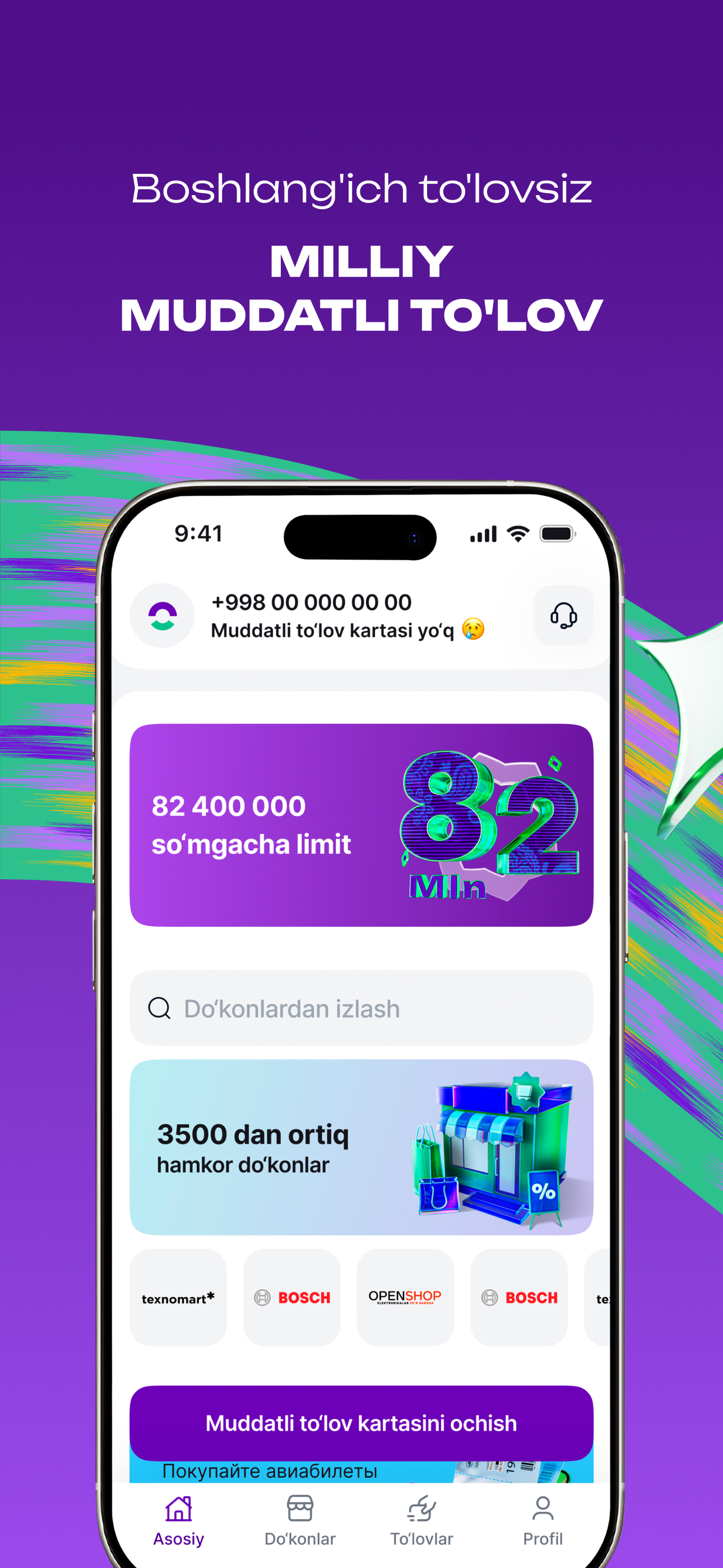 Open Card: nasiya kartasi