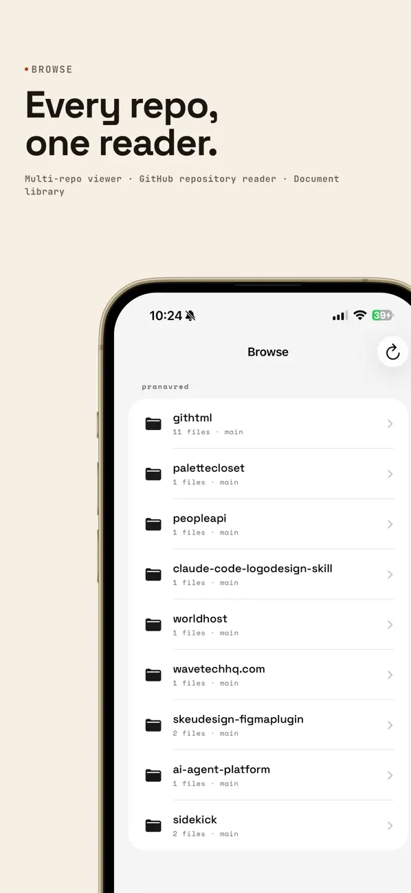 #3. githtml - GitHub Doc Reader (iOS) By: Wave Tech LLC