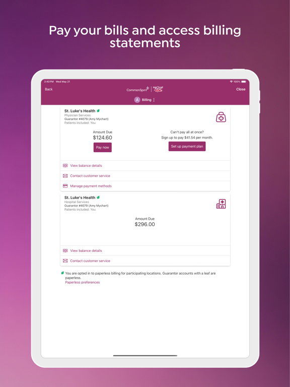 CommonSpirit - AR/GA/KY/TN/TX iPad screenshot 5 - Health & Fitness app