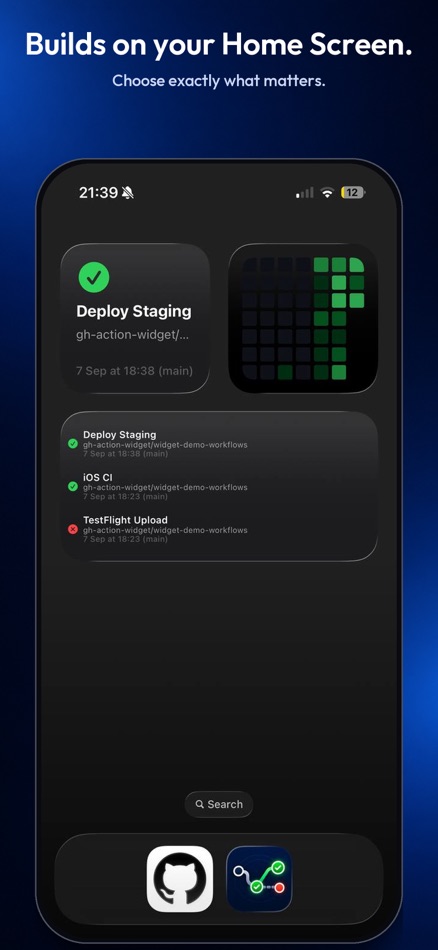 #2. GitHub Actions Widget (iOS) By: Tobias Weissert