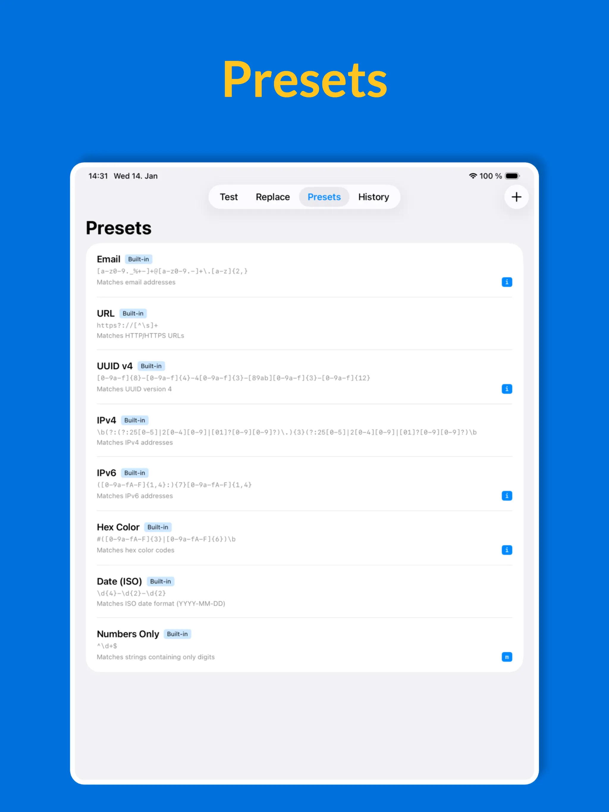 #5. Regex Parse & Replace Dev Tool (iOS) Von: Marvin Krueger