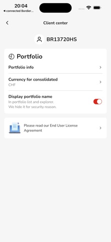 in touch Bordier & Cie iPhone screenshot