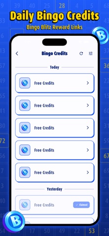 Bingo Rewards Credit Links screenshot