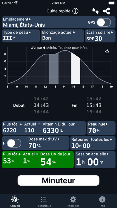 Screenshot #1 pour Sola: Minuteur UV & vitamine D