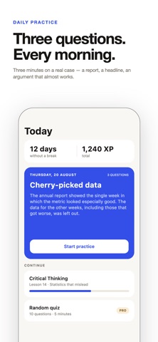 Critical Thinking - Practice iPhone screenshot