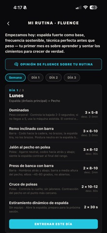 FLUENCE GYM iPhone screenshot