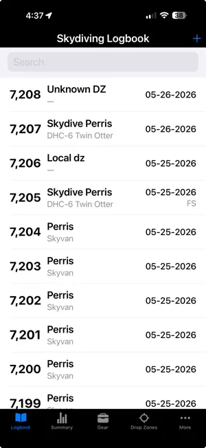 Skydive Log screenshot 2
