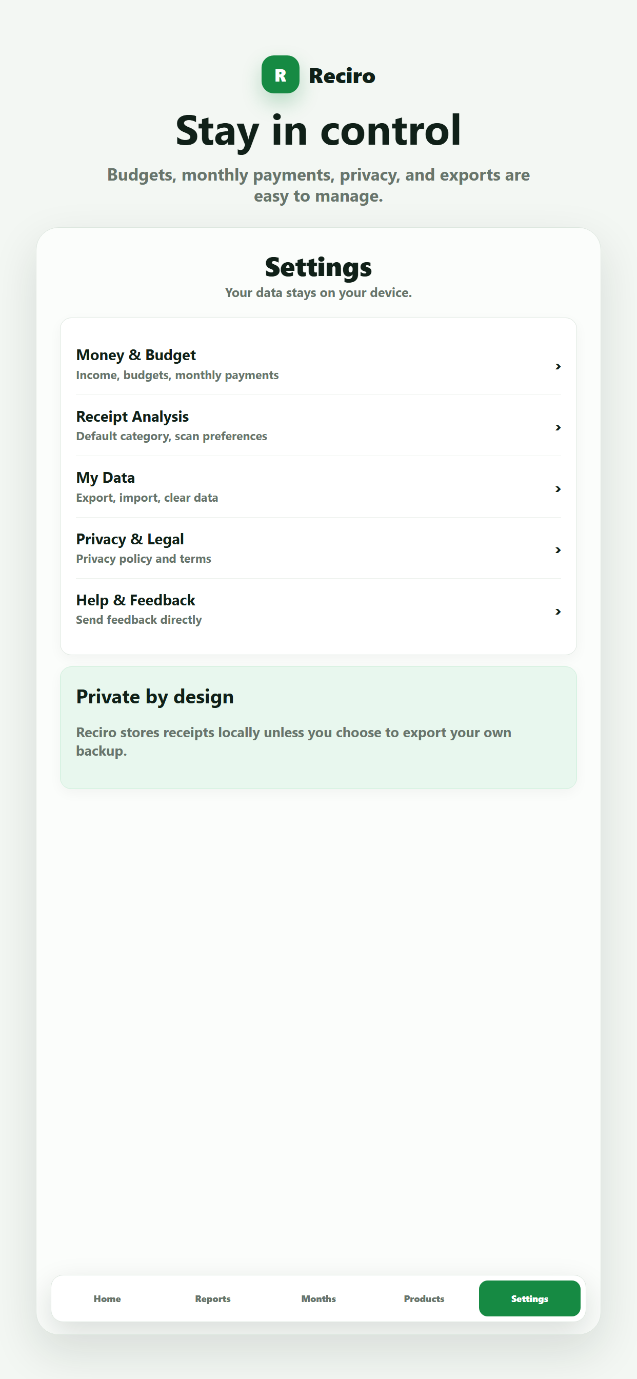 Reciro screenshot 2