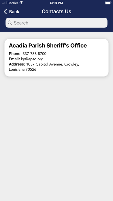 Acadia Parish Sheriff's Office Screenshot