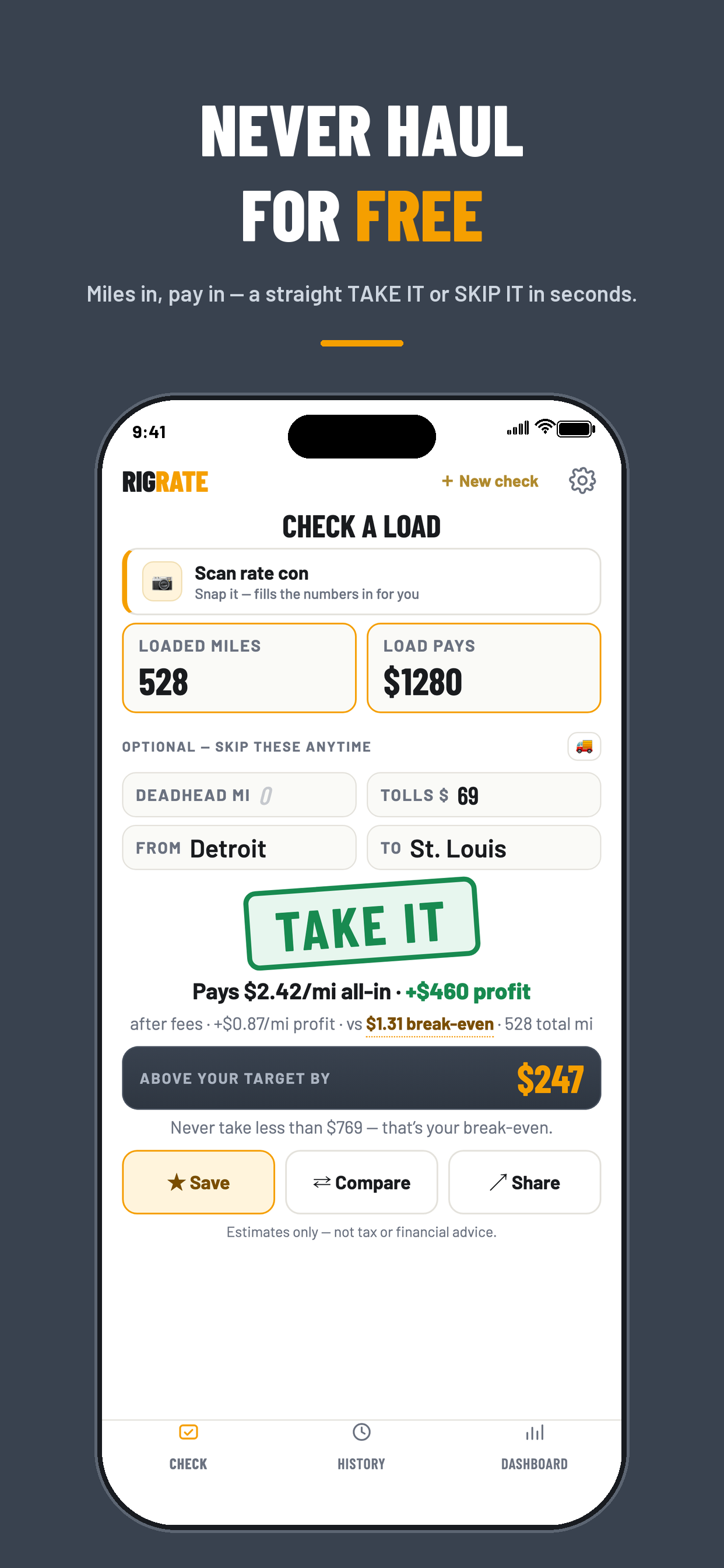 RigRate: Trucking Load Check screenshot 2