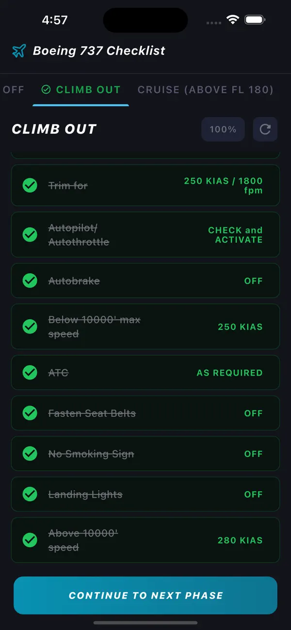 Screenshot #2 pour Boeing 737 Checklist