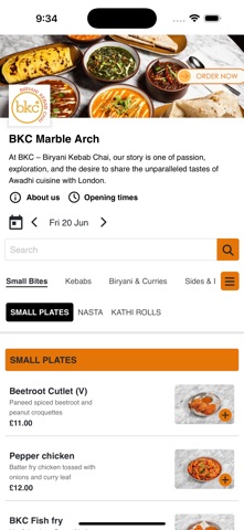 BKC – Biryani Kebab Chai iPhone screenshot