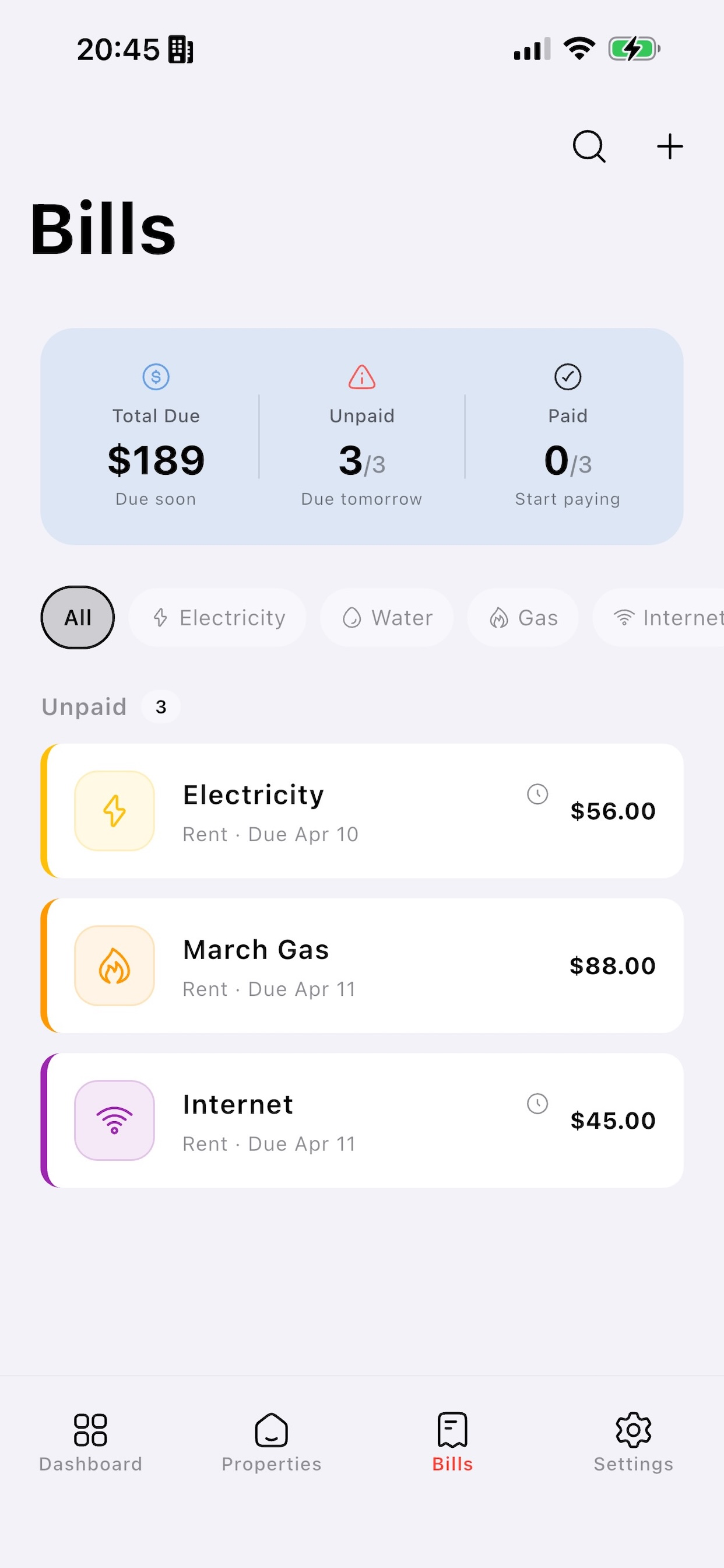 Livon: Personal Bills