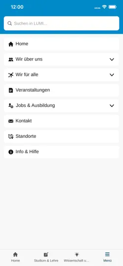 Screenshot von LUMI – Unimedizin Leipzig auf dem iPhone 2