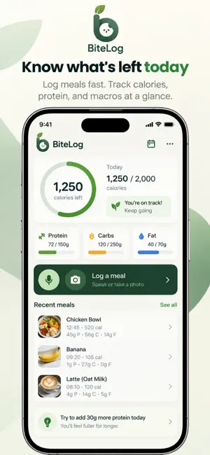 BiteLog: Calorie & Meal Diary screenshot 1