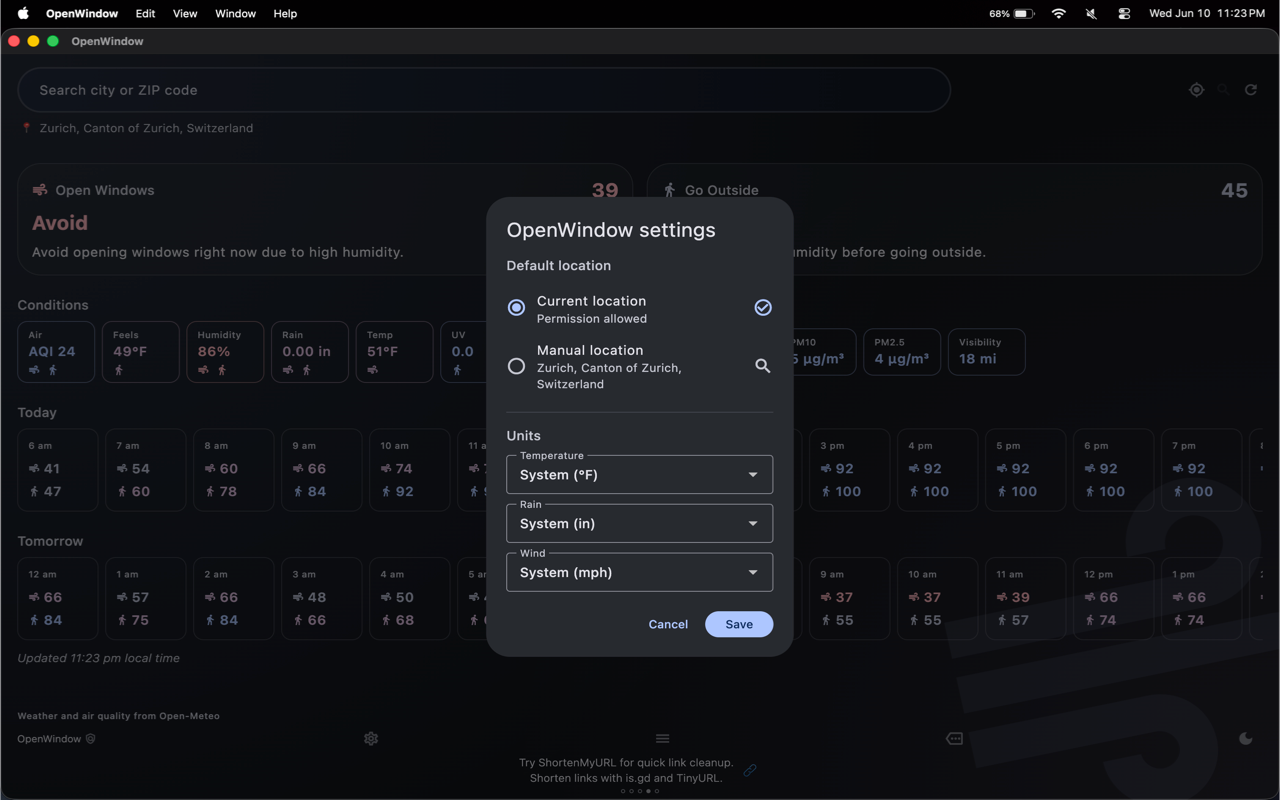 OpenWindow: Weather tracker screenshot 11
