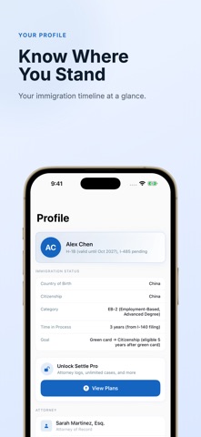 Visa Status Tracker - Settle iPhone screenshot
