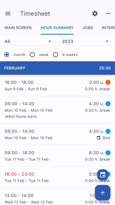 Timesheet - Access anywhere Screenshot