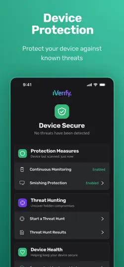 Capture d'écran de IVerify Enterprise sur iPhone 1