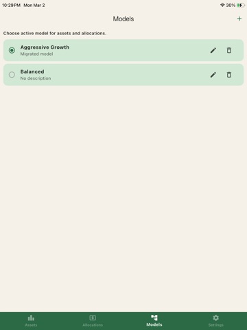 AllocatR: Portfolio Rebalancer iPad screenshot