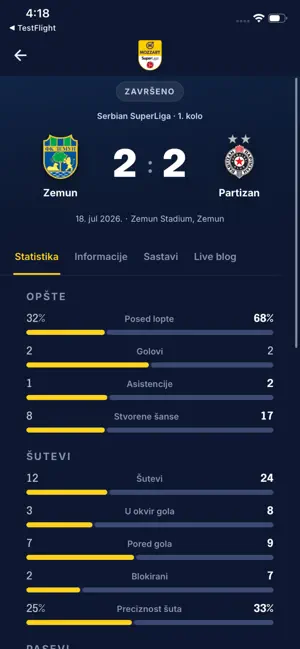 Superliga Srbije screenshot 3
