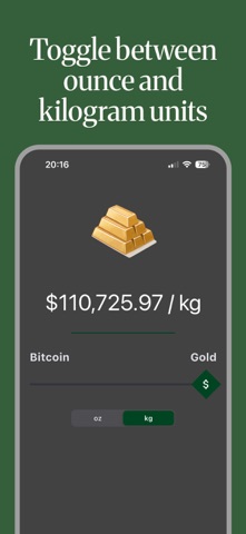 Live Bitcoin Gold Silver Price iPhone screenshot