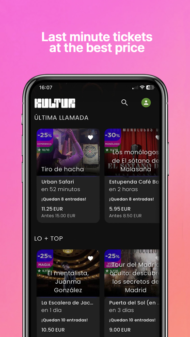 Kultur Entradas de última hora Screenshot