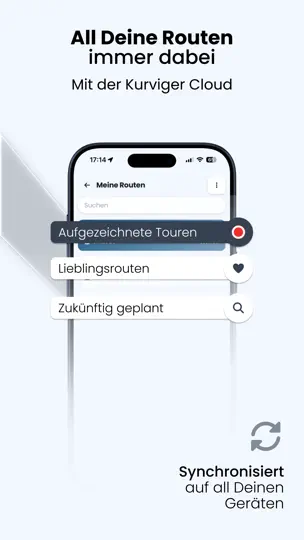 Screenshot von Kurviger - Motorrad Navigation auf dem iPhone 8